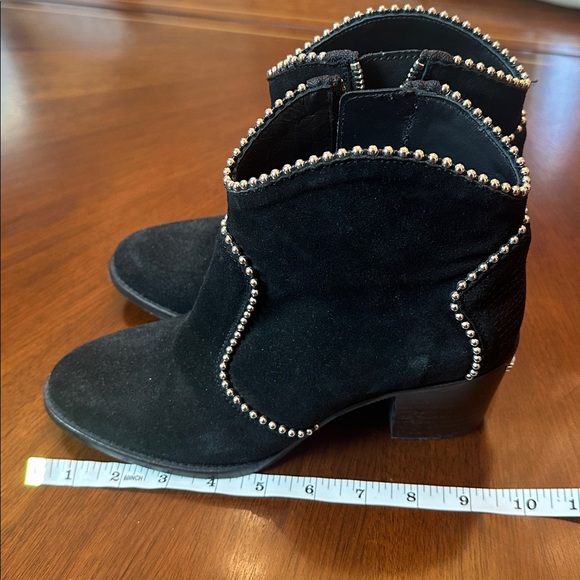 Zadig & Voltaire Black Suede Ankle Boots | Studded Western Cowboy Style - Picture 5 of 10